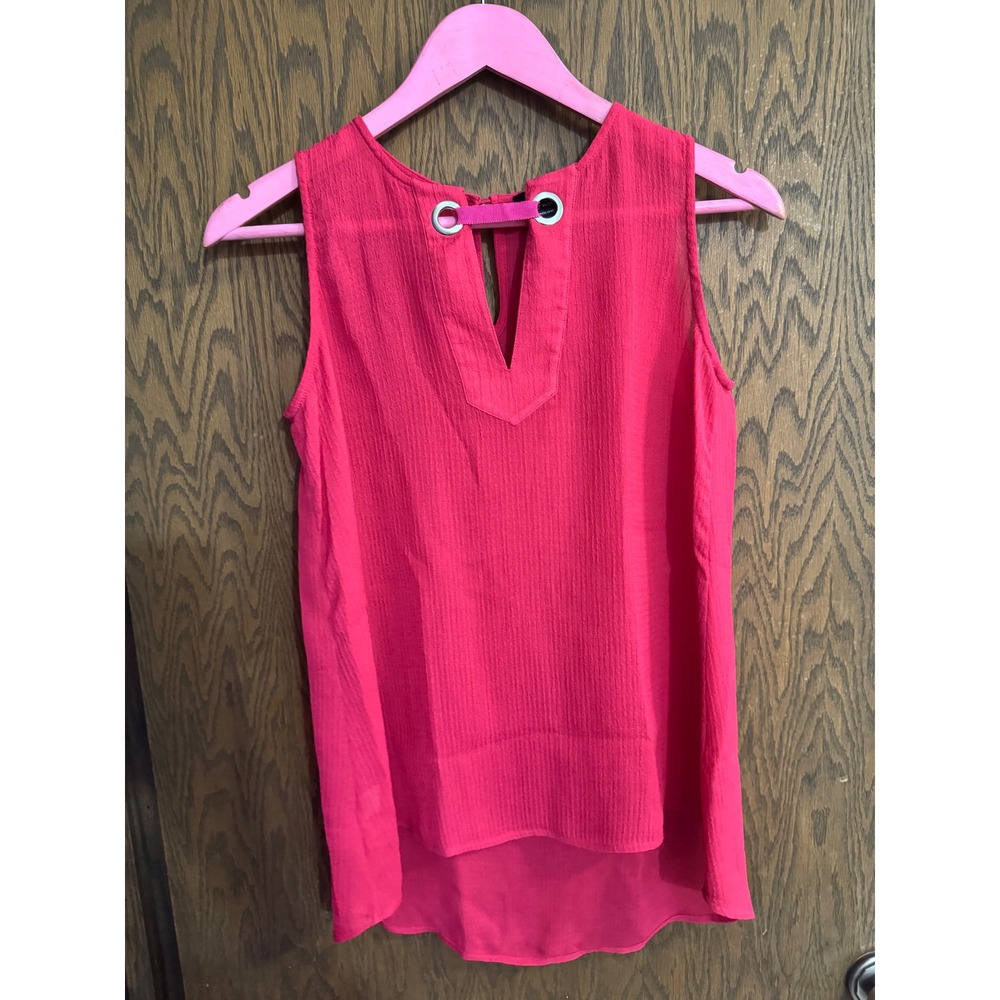 W BY WORTH Pink Sleeveless Keyhole Neck High Low Top Blouse‎ Size 0